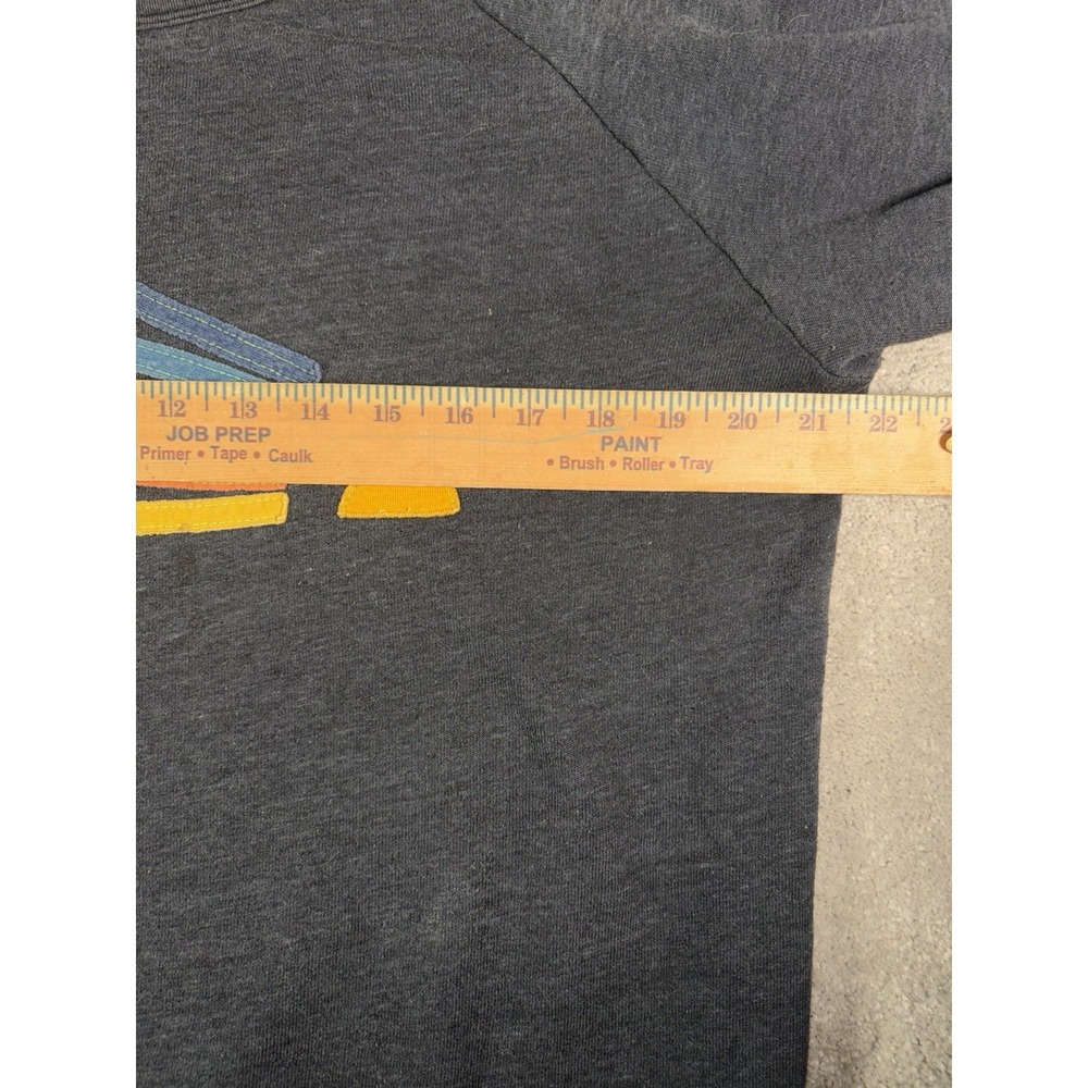 Aviator Nation 5 Stripe Crew Sweatshirt Gray Rainbow Made USA Size M - Picture 4 of 7